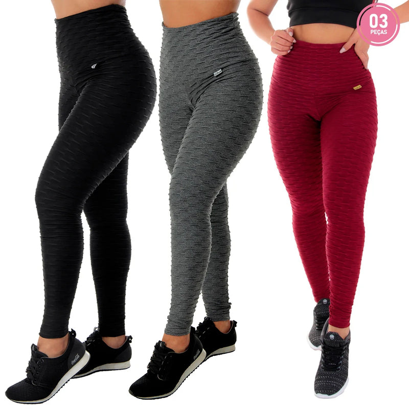 Kit 3 Leggings Sublimadas Leggings Não Transparentes