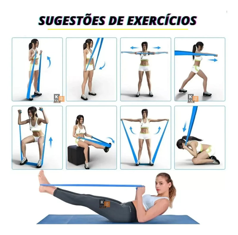 Faixa elástica de fitness, ioga, pilates, expansor, academia, treinamento, equipamento de ginástica em casa