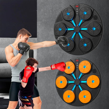 Máquina de treinamento de boxe iluminada por LED, equipamento de soco para crianças e adultos, academia esportiva, música