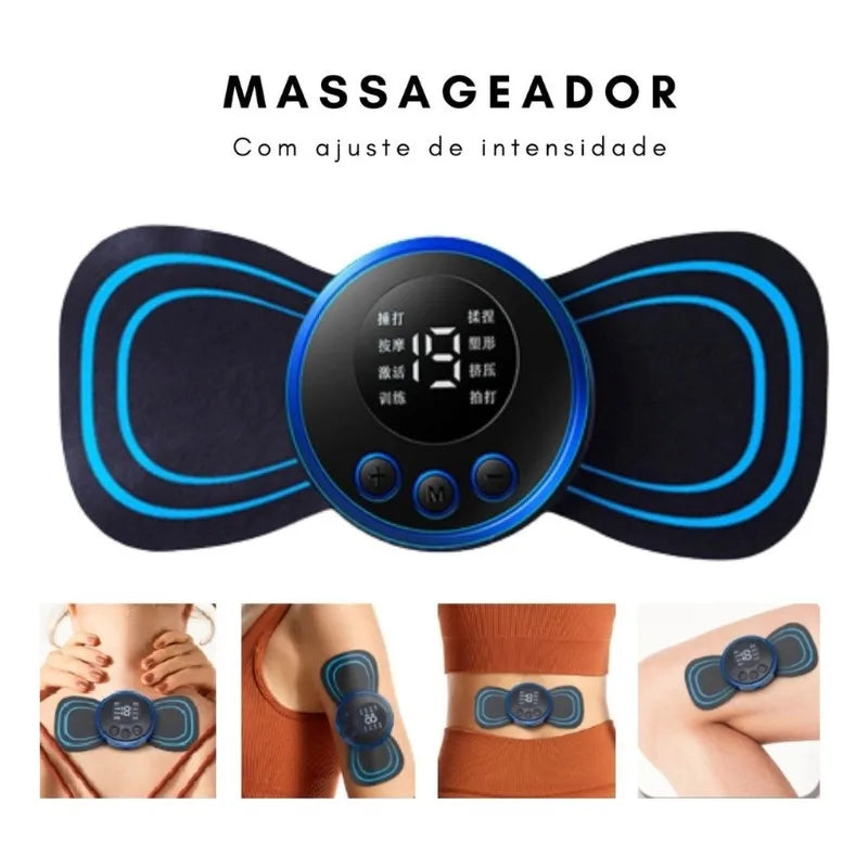 Mini massageador elétrico portátil EMS de estimulação do pescoço para alívio da dor muscular cervical