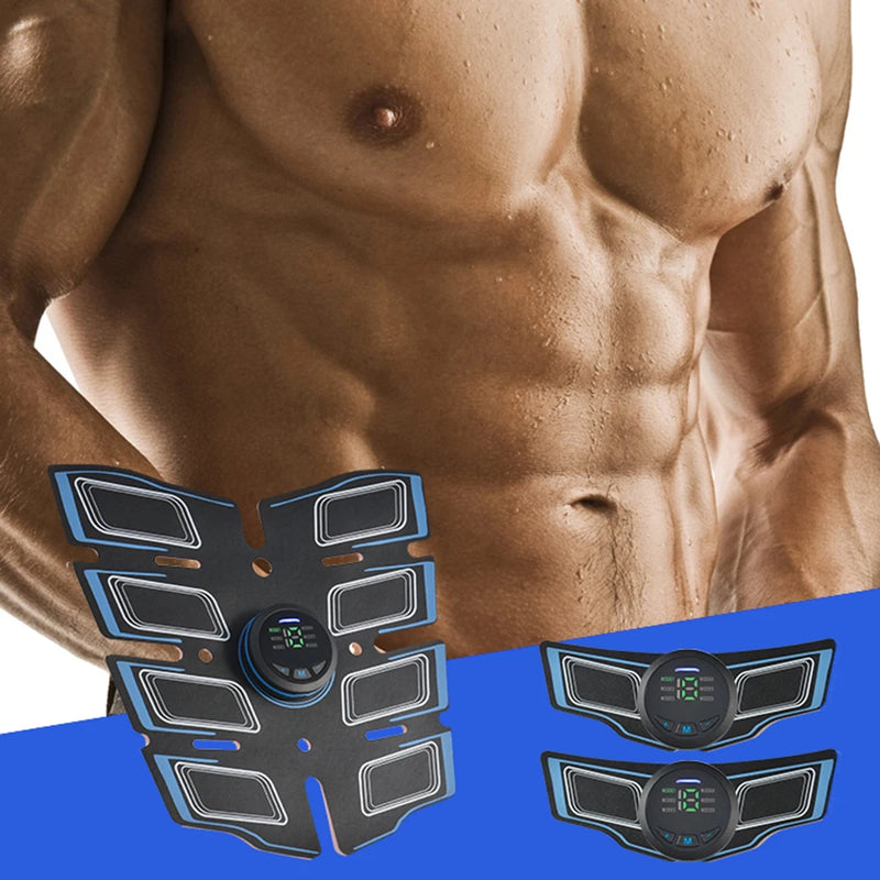 Estimulador muscular abdominal ABS EMS Trainer Body Toning Fitness USB recarregável Muscle Toner Máquina de treino Homens Mulheres Treinamento