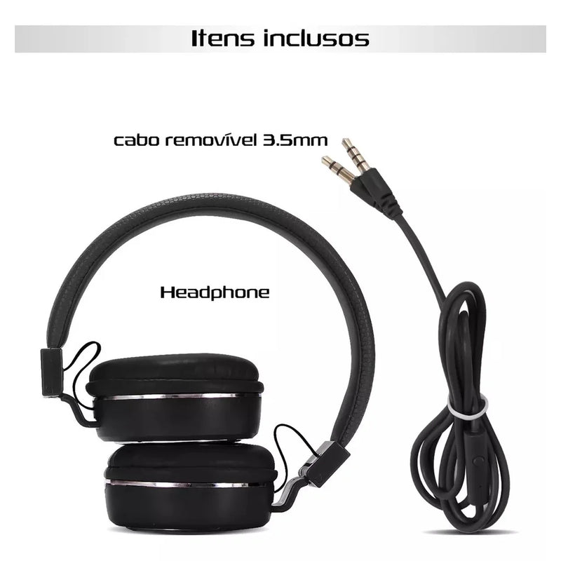 Fone De Ouvido Headphone On-ear P2 C/mic Dobrável