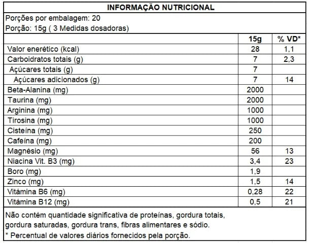 Pré-treino Evolution 300g - Nutrição para Soldados